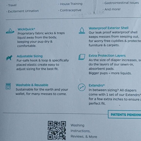 Pet Parents Premium Washable Dog Diapers (3pack) of Female & Male  Sz XL NEW - Picture 6 of 6